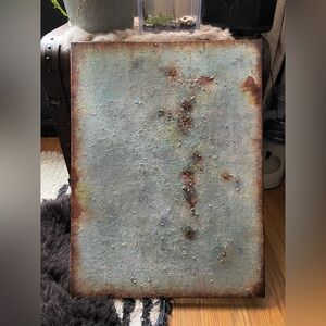 Abstract Patina Painting | Industrial Rust Wall Art | Textured Blue Artwork